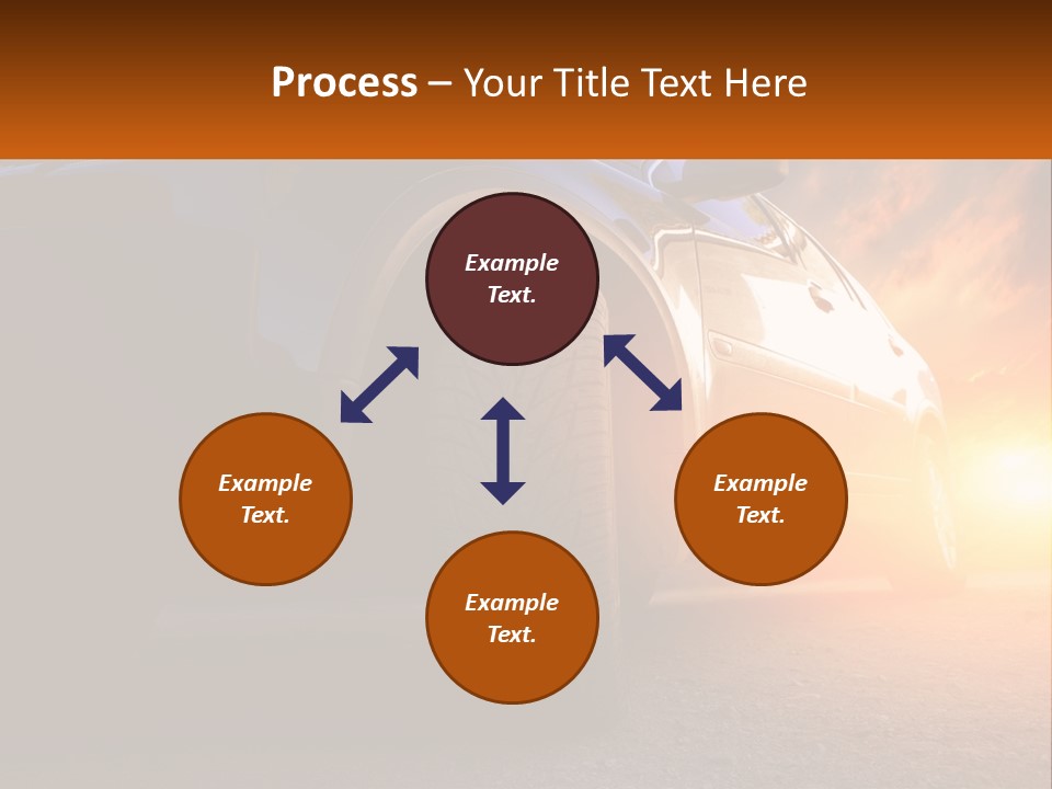 A Car Is Shown With The Sun Behind It PowerPoint Template