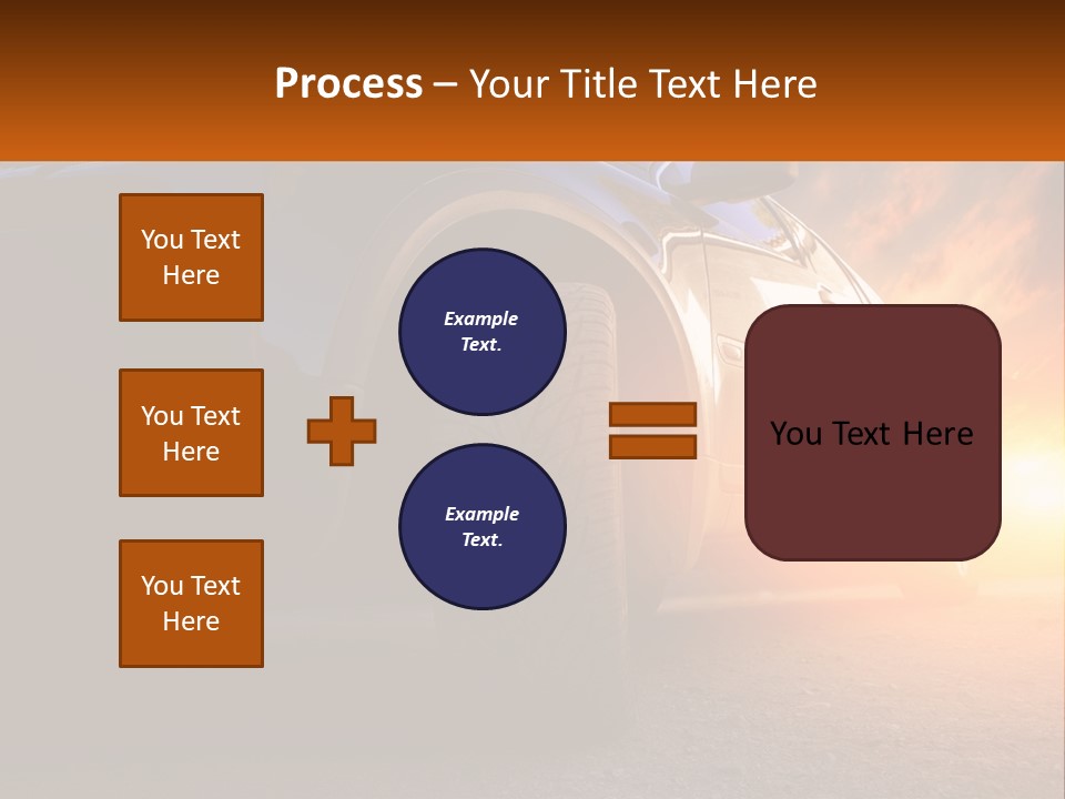 A Car Is Shown With The Sun Behind It PowerPoint Template