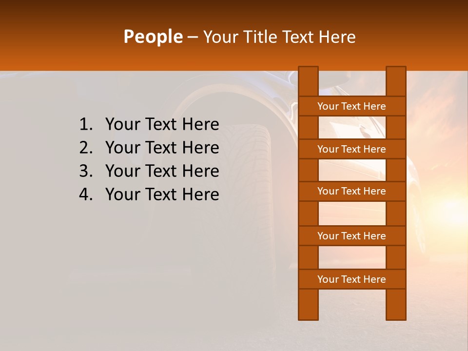 A Car Is Shown With The Sun Behind It PowerPoint Template