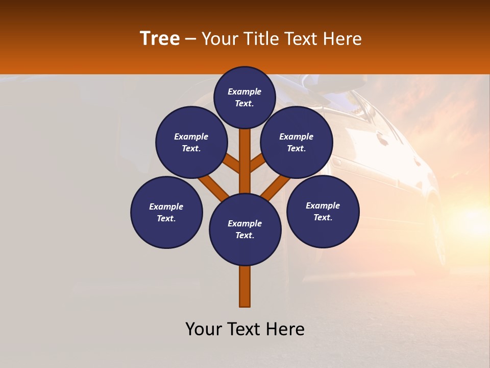 A Car Is Shown With The Sun Behind It PowerPoint Template
