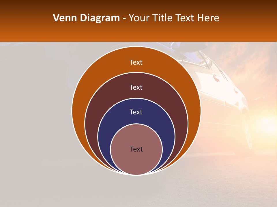 A Car Is Shown With The Sun Behind It PowerPoint Template