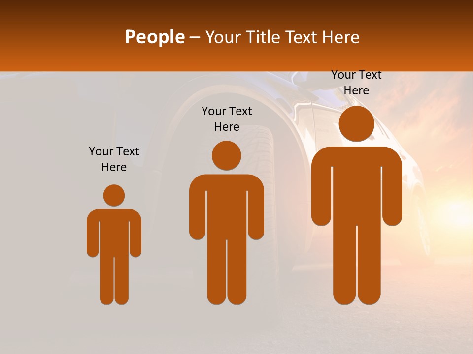 A Car Is Shown With The Sun Behind It PowerPoint Template