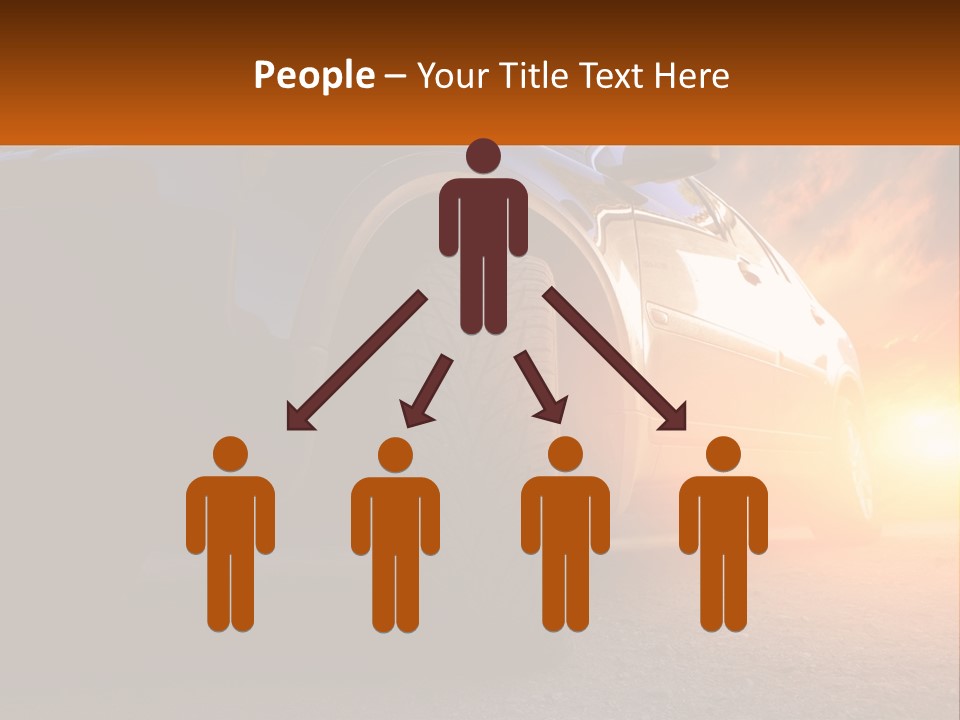 A Car Is Shown With The Sun Behind It PowerPoint Template