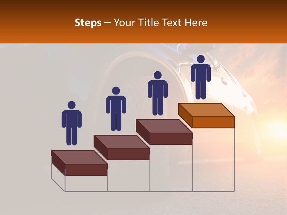 A Car Is Shown With The Sun Behind It PowerPoint Template