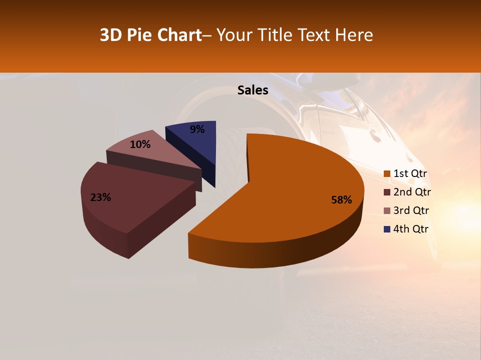 A Car Is Shown With The Sun Behind It PowerPoint Template