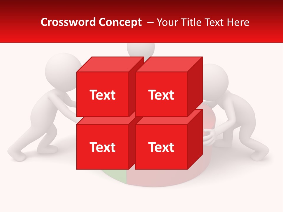 A Group Of People Standing Around A Pie Chart PowerPoint Template