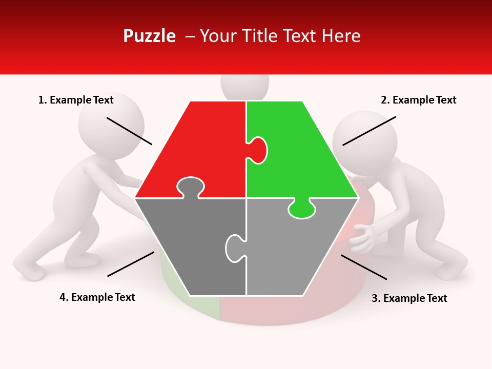 A Group Of People Standing Around A Pie Chart PowerPoint Template