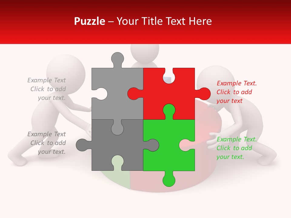 A Group Of People Standing Around A Pie Chart PowerPoint Template