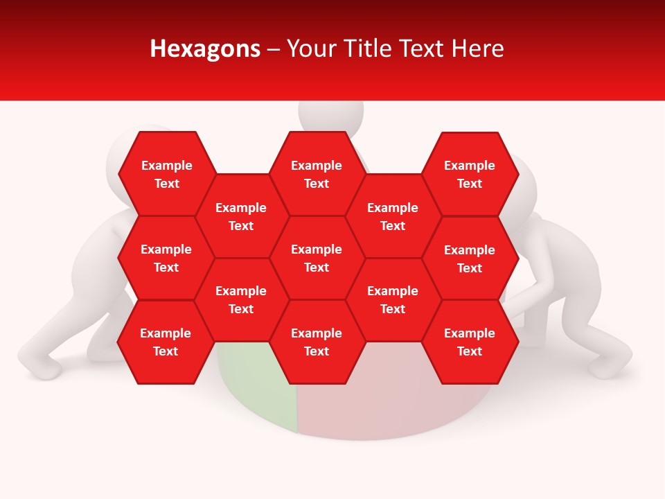 A Group Of People Standing Around A Pie Chart PowerPoint Template