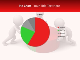 A Group Of People Standing Around A Pie Chart PowerPoint Template