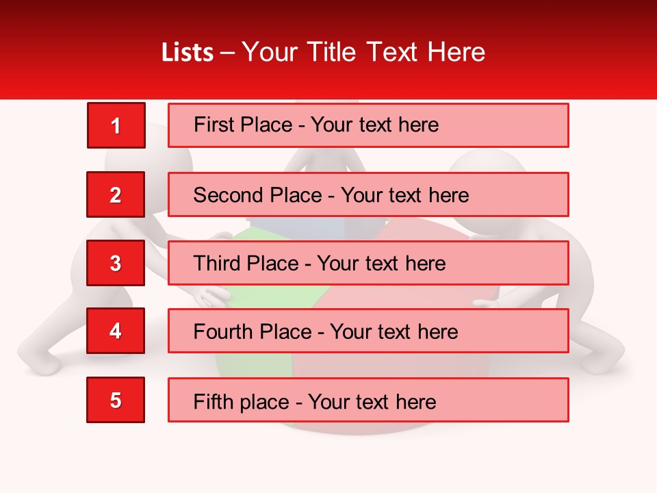 A Group Of People Standing Around A Pie Chart PowerPoint Template