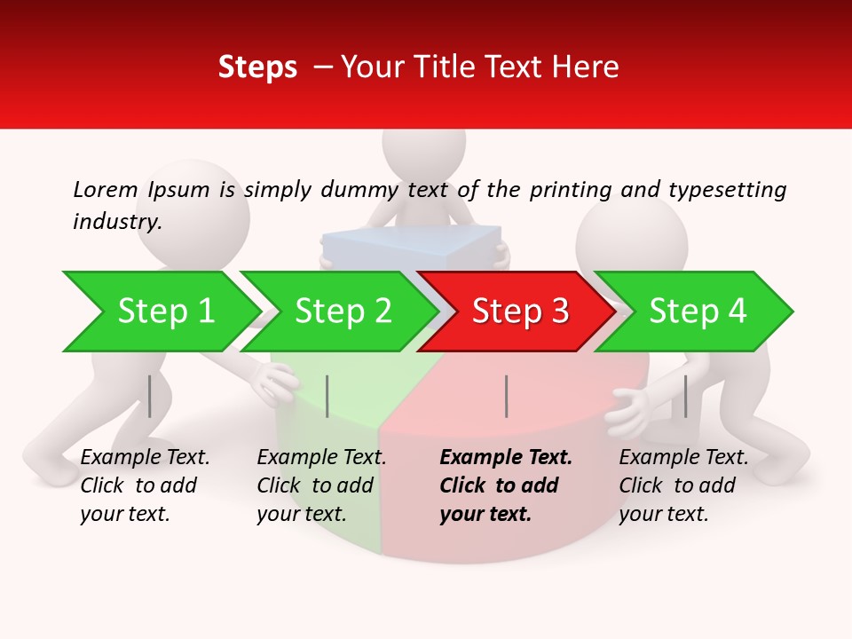 A Group Of People Standing Around A Pie Chart PowerPoint Template