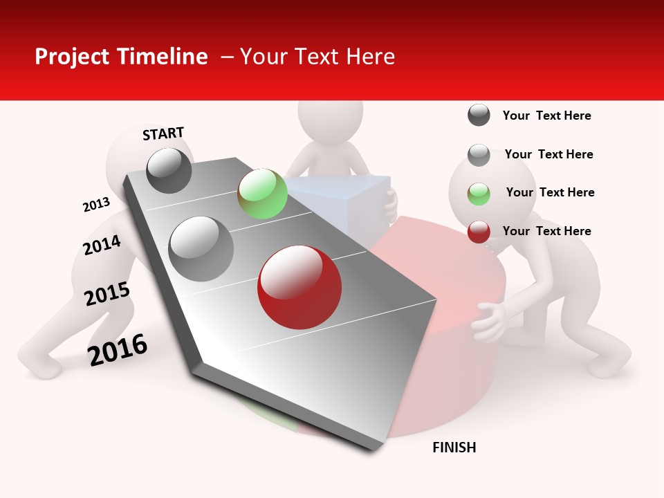 A Group Of People Standing Around A Pie Chart PowerPoint Template