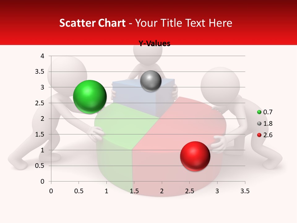 A Group Of People Standing Around A Pie Chart PowerPoint Template