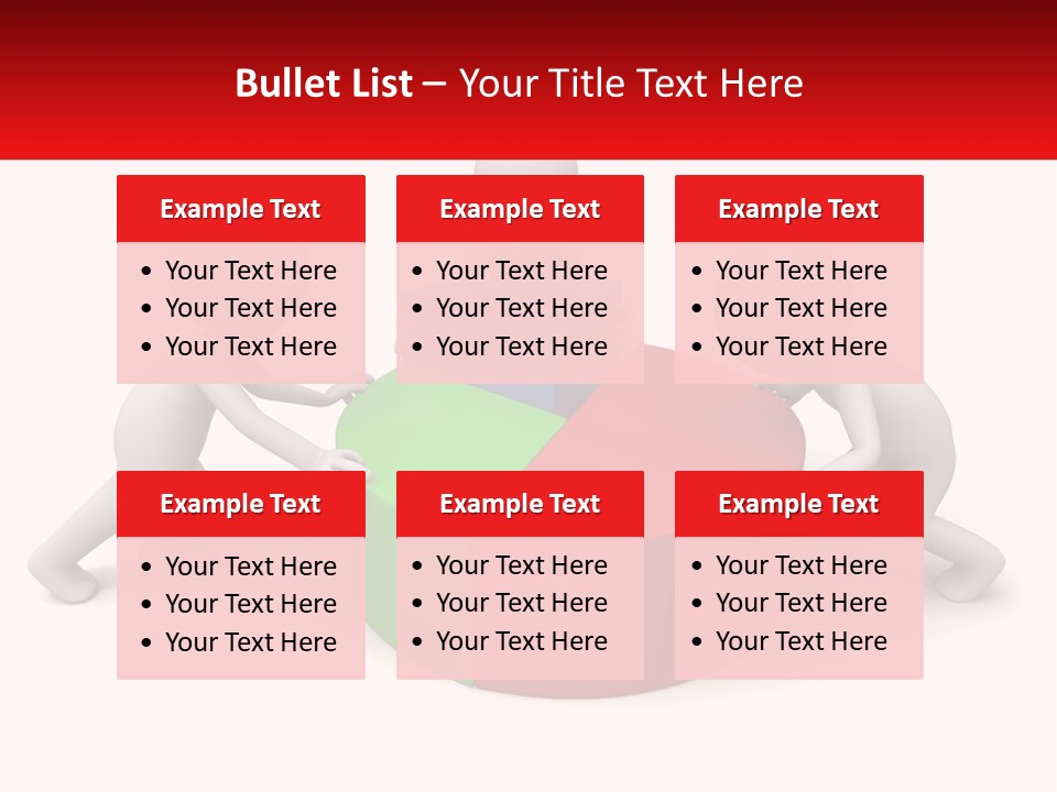 A Group Of People Standing Around A Pie Chart PowerPoint Template