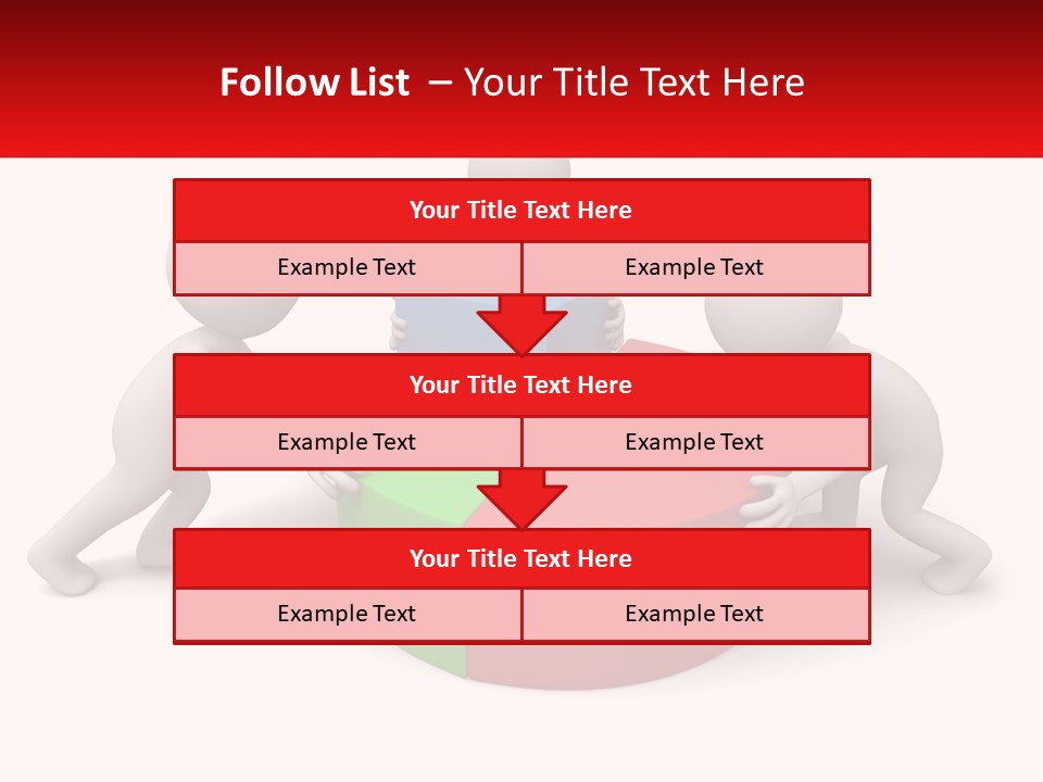 A Group Of People Standing Around A Pie Chart PowerPoint Template
