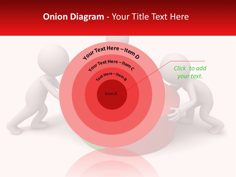 A Group Of People Standing Around A Pie Chart PowerPoint Template