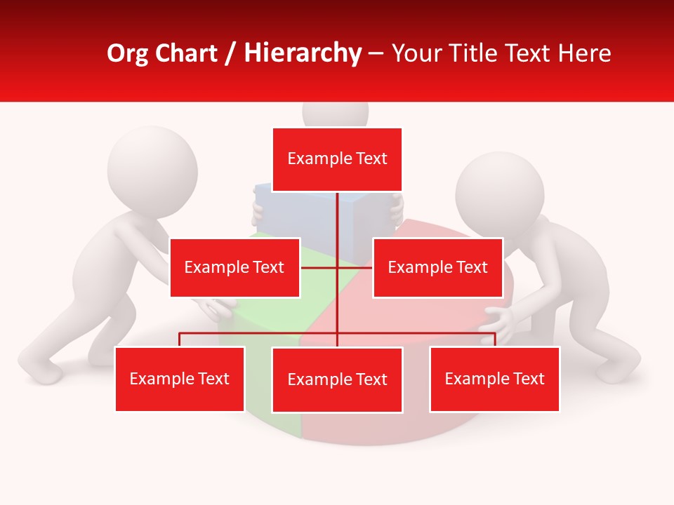 A Group Of People Standing Around A Pie Chart PowerPoint Template