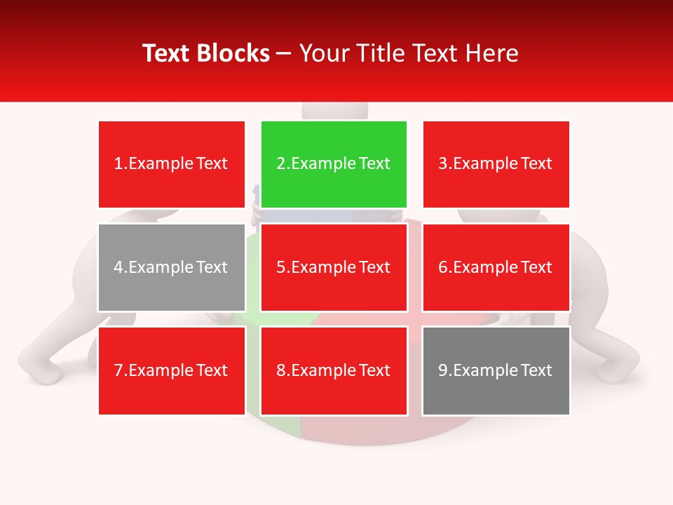 A Group Of People Standing Around A Pie Chart PowerPoint Template