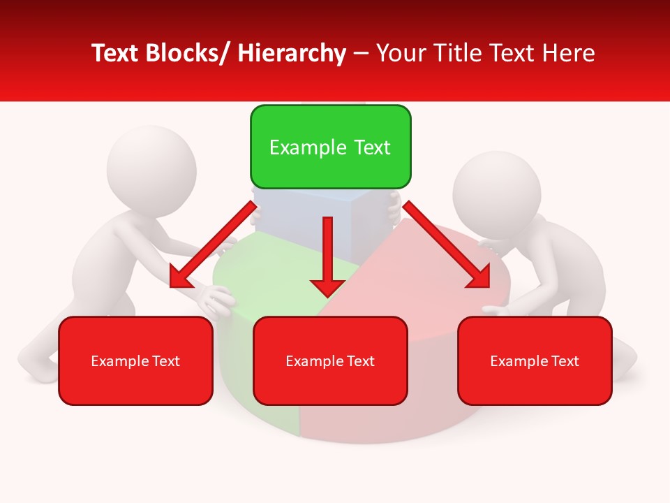 A Group Of People Standing Around A Pie Chart PowerPoint Template