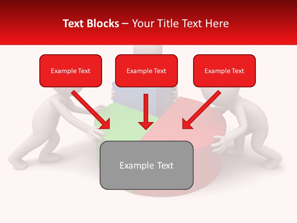 A Group Of People Standing Around A Pie Chart PowerPoint Template