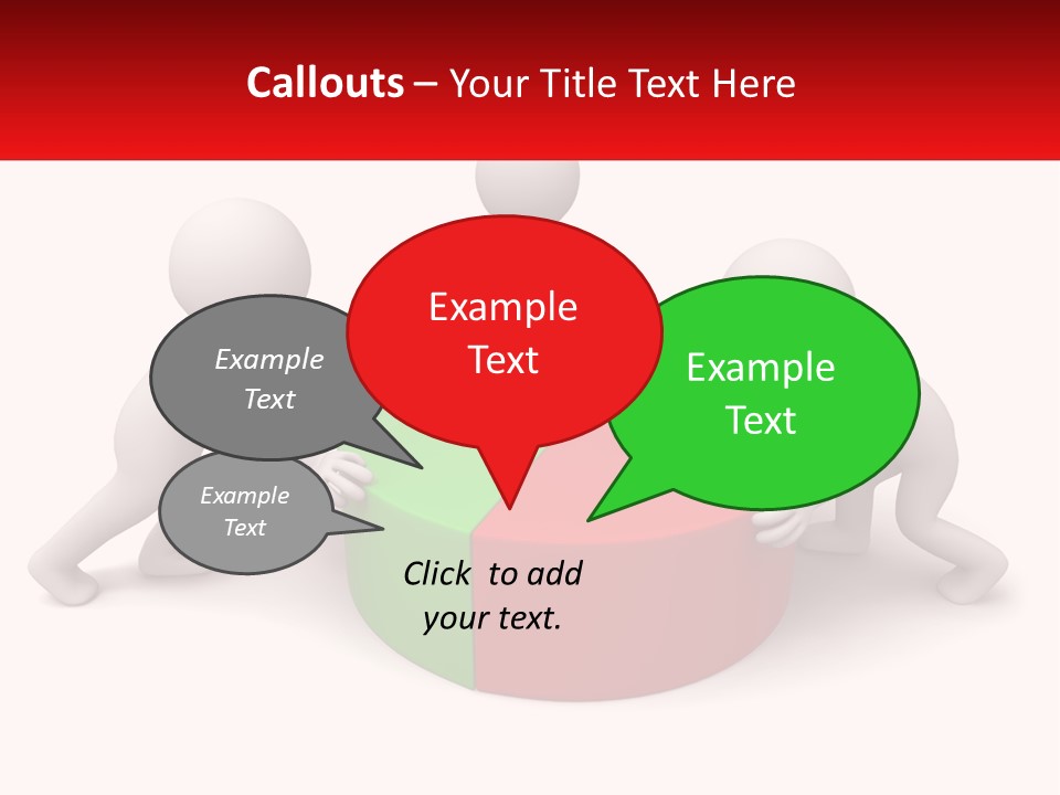 A Group Of People Standing Around A Pie Chart PowerPoint Template