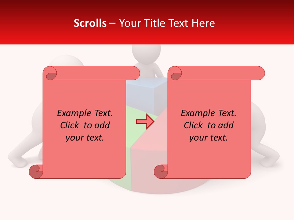A Group Of People Standing Around A Pie Chart PowerPoint Template