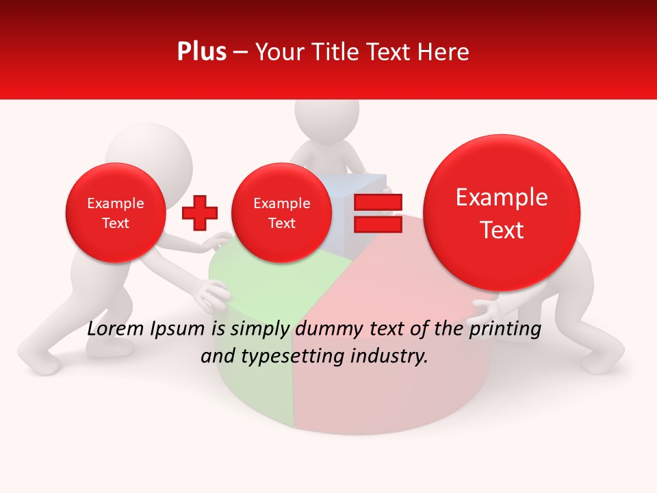 A Group Of People Standing Around A Pie Chart PowerPoint Template