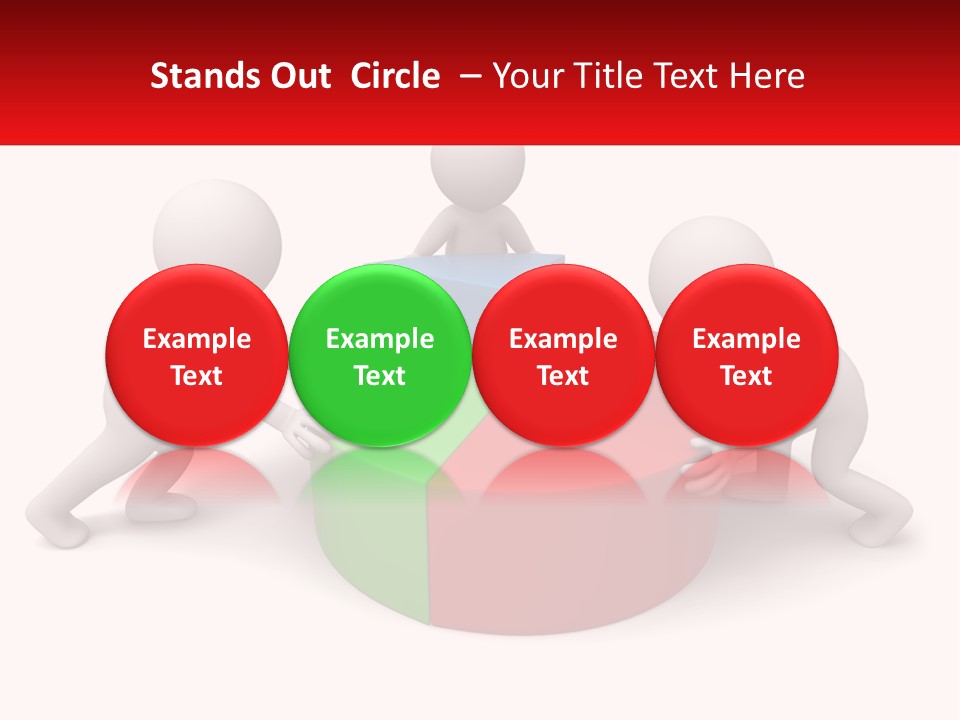 A Group Of People Standing Around A Pie Chart PowerPoint Template
