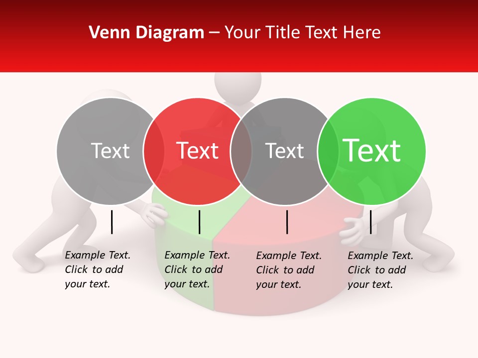 A Group Of People Standing Around A Pie Chart PowerPoint Template