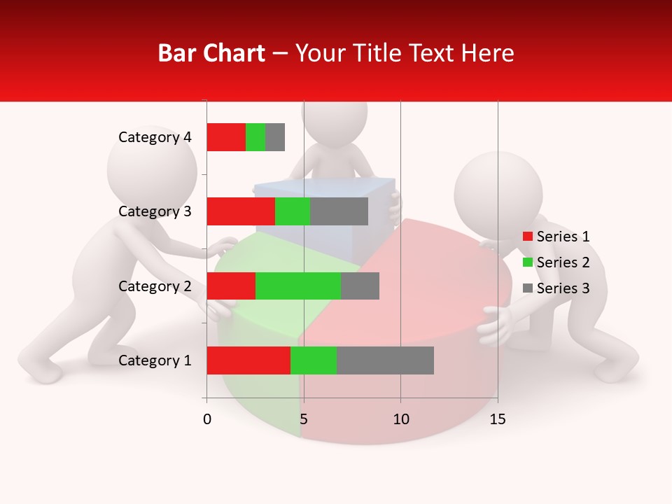 A Group Of People Standing Around A Pie Chart PowerPoint Template
