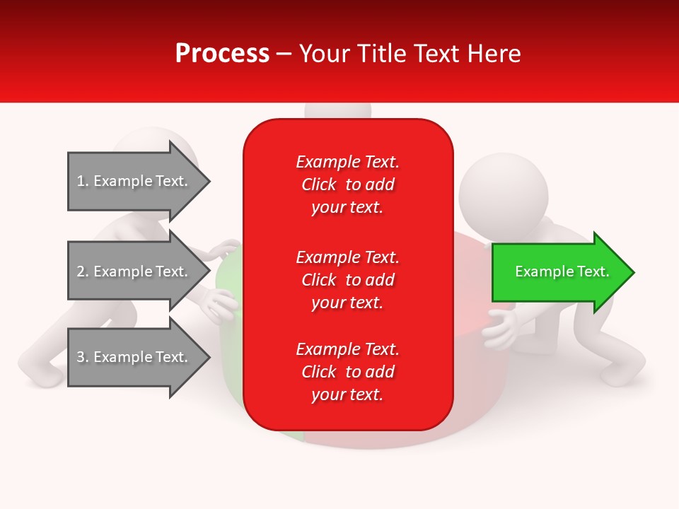 A Group Of People Standing Around A Pie Chart PowerPoint Template