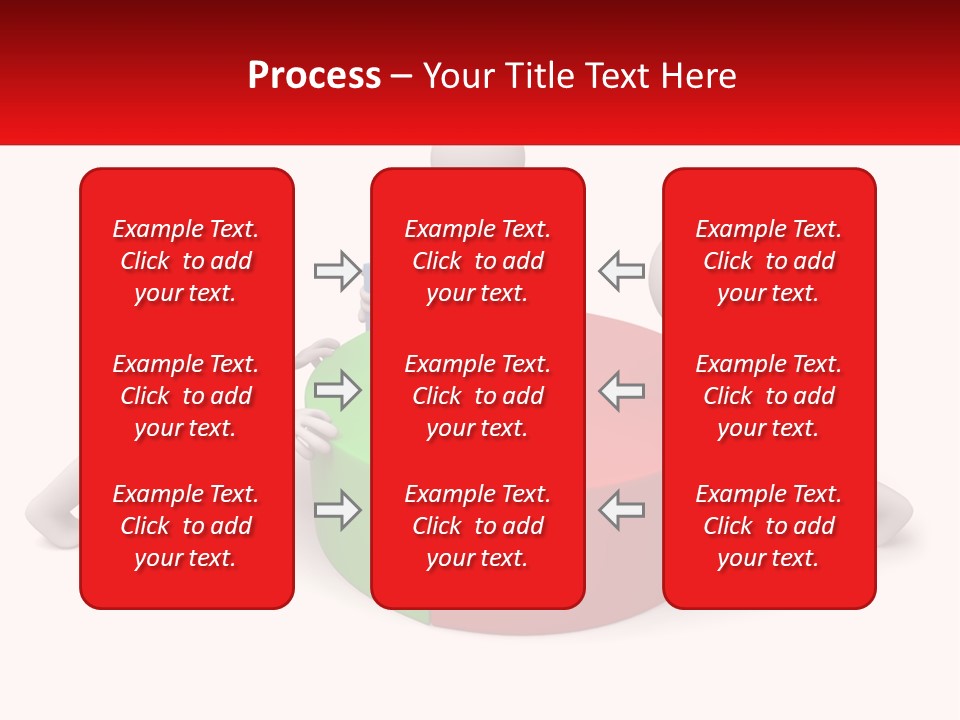 A Group Of People Standing Around A Pie Chart PowerPoint Template