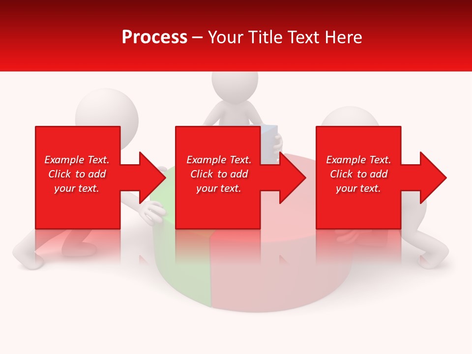 A Group Of People Standing Around A Pie Chart PowerPoint Template