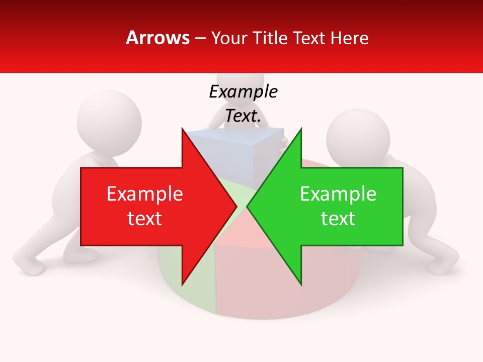 A Group Of People Standing Around A Pie Chart PowerPoint Template