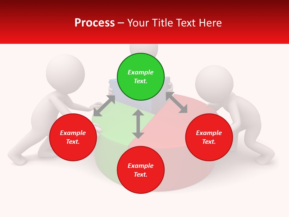 A Group Of People Standing Around A Pie Chart PowerPoint Template
