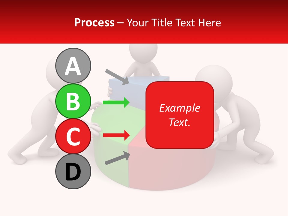 A Group Of People Standing Around A Pie Chart PowerPoint Template