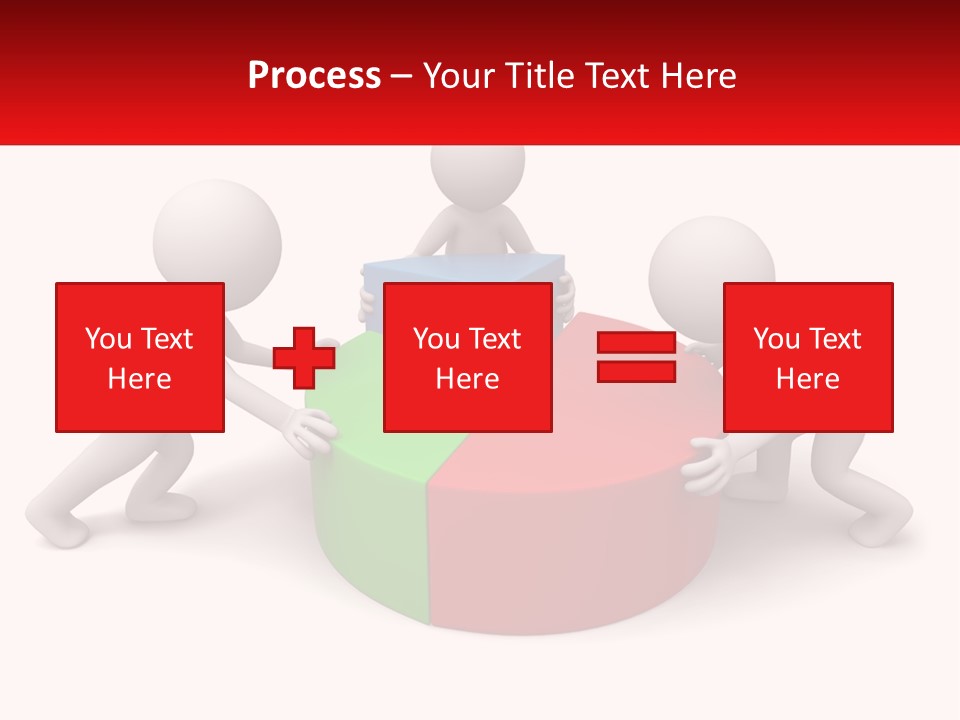 A Group Of People Standing Around A Pie Chart PowerPoint Template