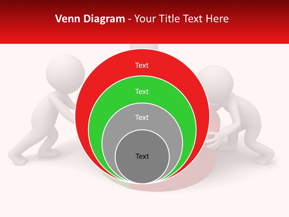 A Group Of People Standing Around A Pie Chart PowerPoint Template