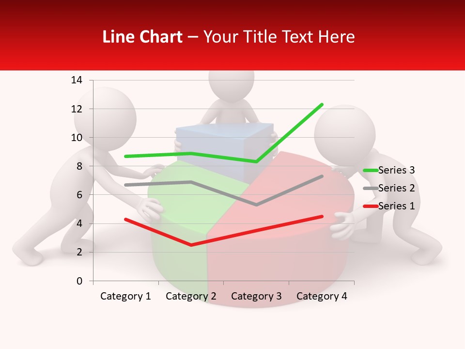 A Group Of People Standing Around A Pie Chart PowerPoint Template