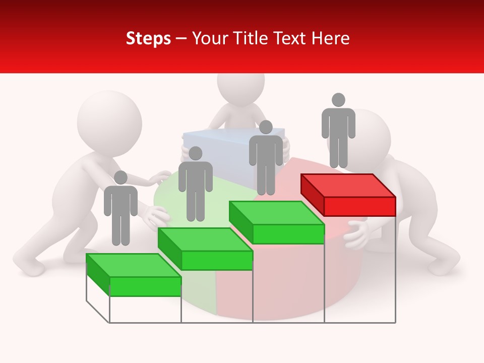 A Group Of People Standing Around A Pie Chart PowerPoint Template