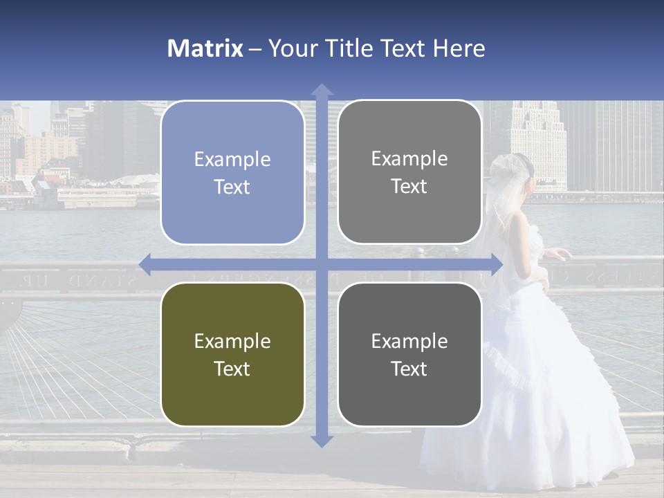A Woman In A Wedding Dress Standing On A Pier PowerPoint Template