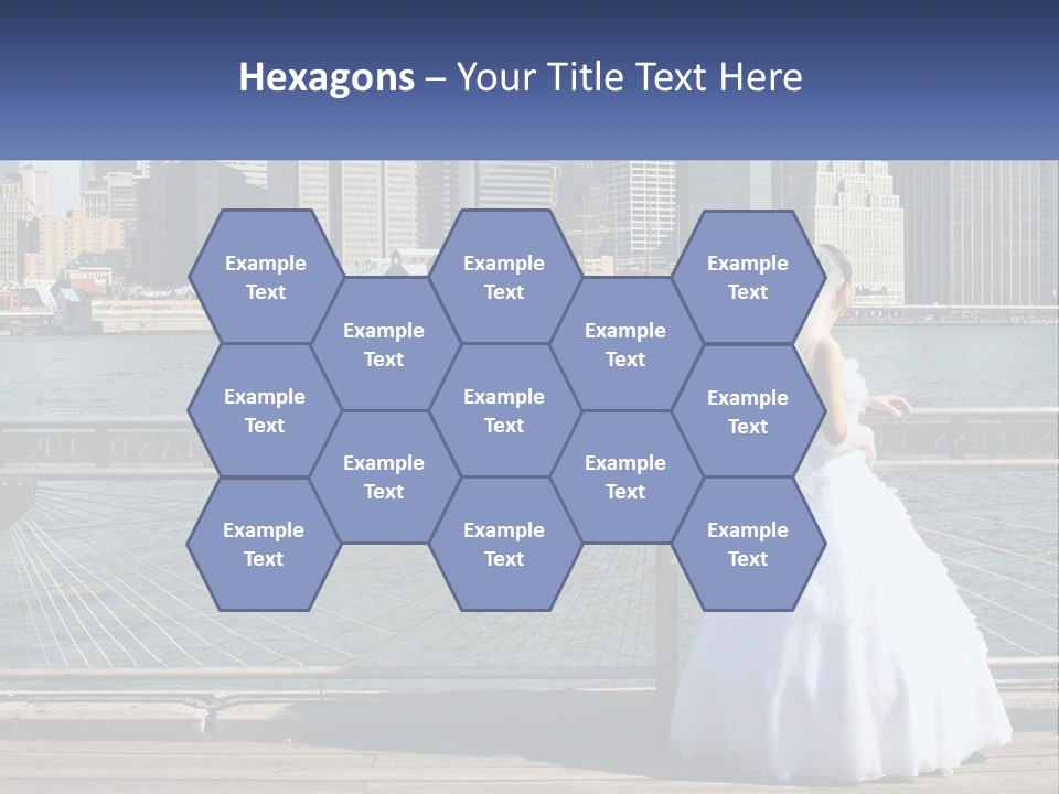 A Woman In A Wedding Dress Standing On A Pier PowerPoint Template