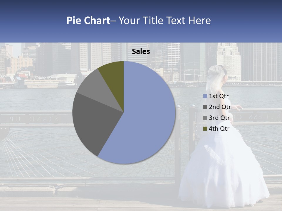 A Woman In A Wedding Dress Standing On A Pier PowerPoint Template