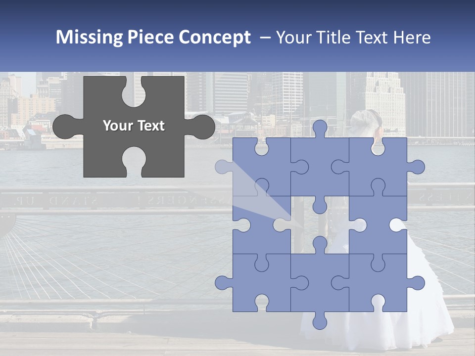 A Woman In A Wedding Dress Standing On A Pier PowerPoint Template