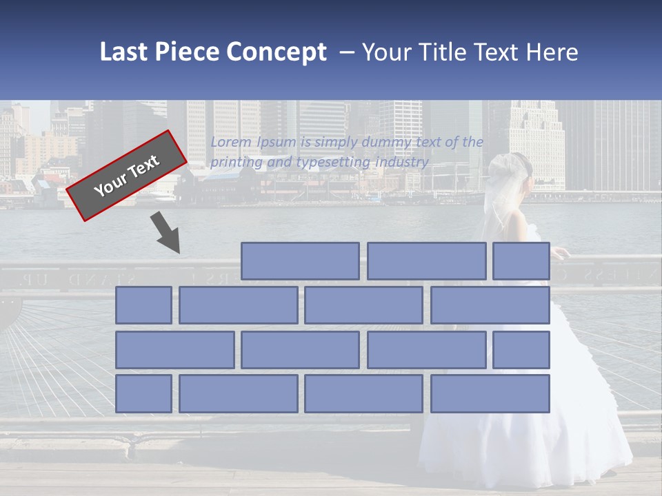 A Woman In A Wedding Dress Standing On A Pier PowerPoint Template