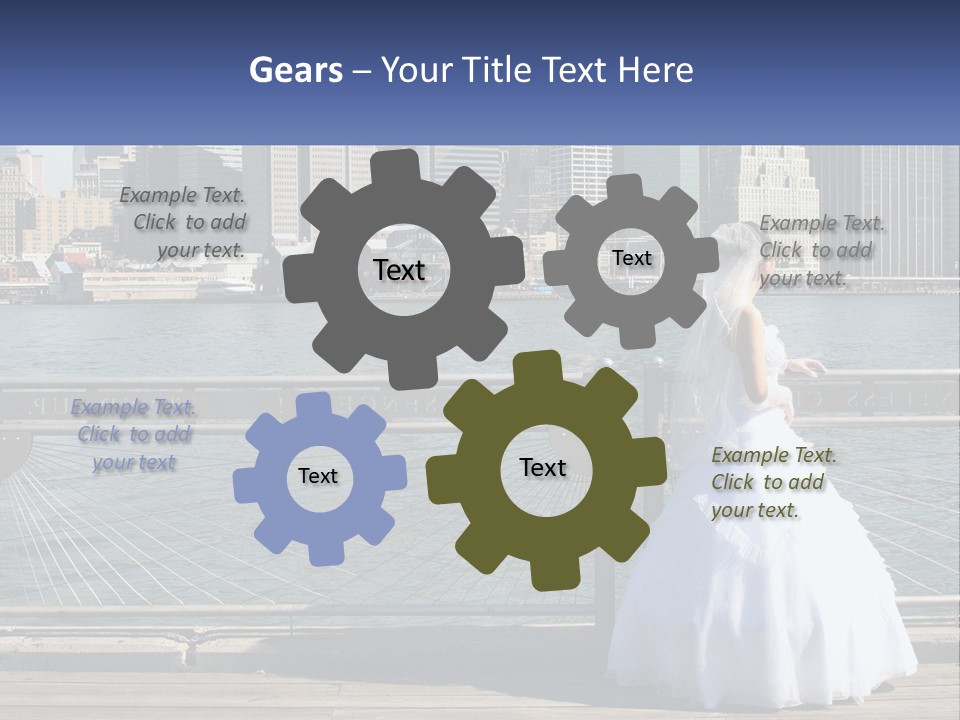 A Woman In A Wedding Dress Standing On A Pier PowerPoint Template