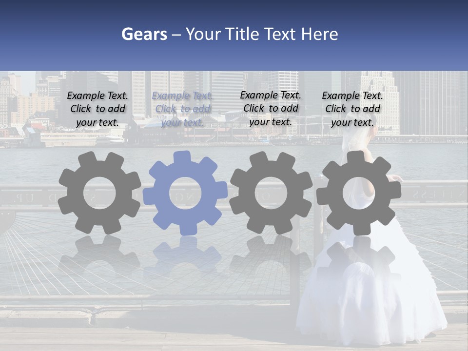 A Woman In A Wedding Dress Standing On A Pier PowerPoint Template