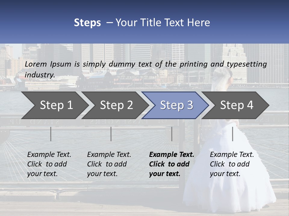 A Woman In A Wedding Dress Standing On A Pier PowerPoint Template