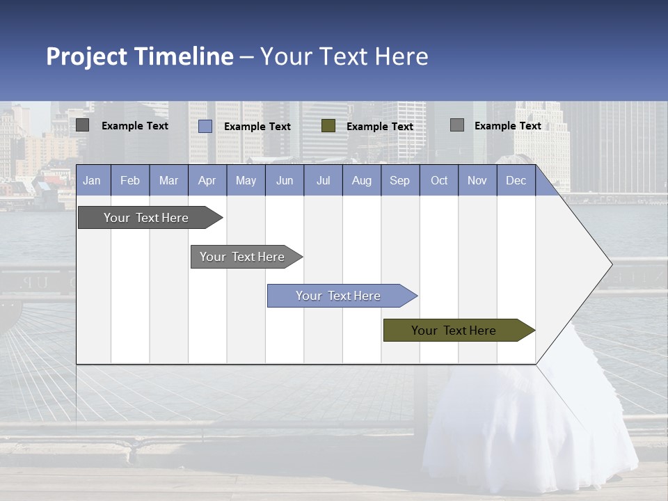 A Woman In A Wedding Dress Standing On A Pier PowerPoint Template